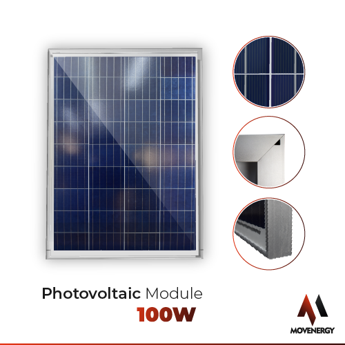 Movenergy 100 Watt 12 Volt Polycrystalline Solar High Efficiency Solar Panel, For RV Trailer Camper Marine Off Grid Made in North America - Imagen 4