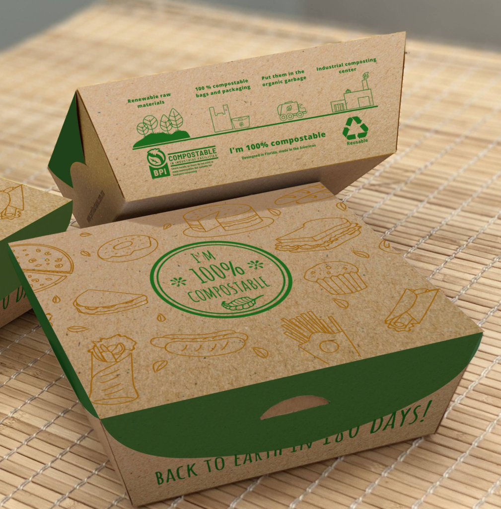 Recycled Kraft Paper Container 15 x 12.5 CM Box of 250 pieces