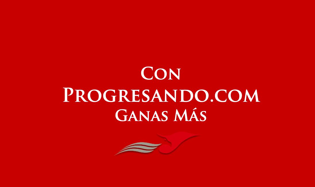 Con Progresando.com ganas mas - rojo