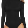 MANGOPOP Mono de manga larga con cuello de tortuga para mujer