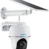 Cámara de seguridad inalámbrica para exteriores, sistema WiFi con energía solar, inclinación panorámica, visión nocturna 2K, conversación bidireccional, funciona con Alexa/Google Assistant/nube para videovigilancia, REOLINK Argus PT con panel solar