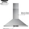 Cosmo 63175S Campana extractora de montaje en pared de 30 pulgadas con conducto convertible sin conducto (se necesitan filtros adicionales, no incluidos), ventilación de estufa estilo chimenea de techo, luz LED, filtro permanente, ventilador de 3 velocidades, en acero inoxidable - Imagen 9