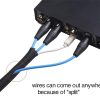 Alex Tech - Protector de cable de 10 pies - 1/2 pulgada, funda de cable de tubo de telar de alambre, manga dividida para cable USB, cable de alimentación, cable de audio y video, protege al gato de los cables de masticación, color negro - Imagen 3