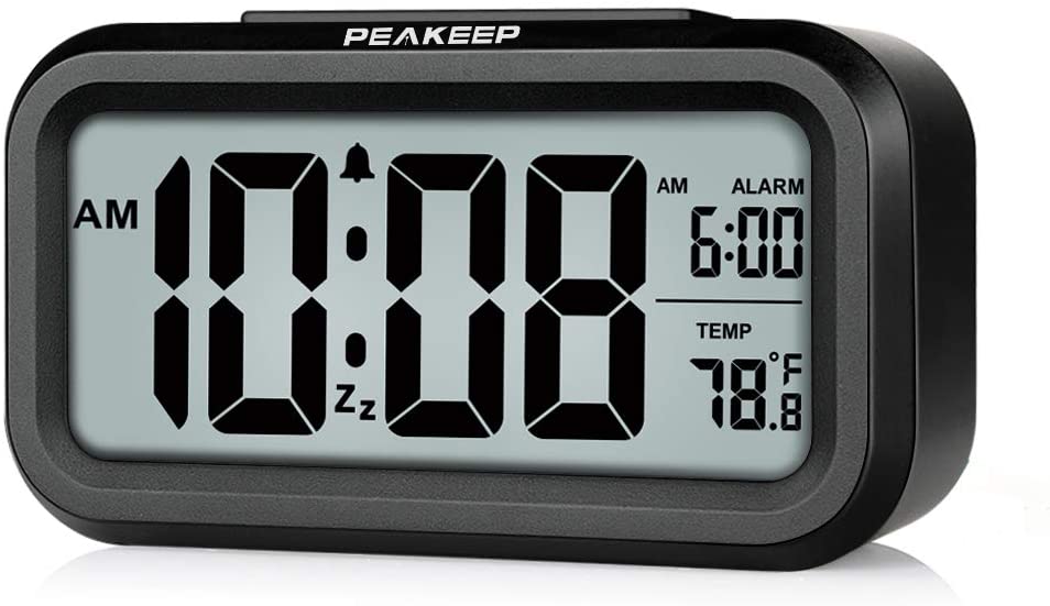 PEAKEEP Reloj despertador digital con luz nocturna inteligente con