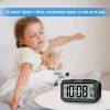 PEAKEEP Reloj despertador digital con luz nocturna inteligente con temperatura interior, reloj pequeño de escritorio con pilas (negro) - Imagen 2