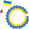 100 banderas de mano de Ucrania de 5,5 x 8,5 pulgadas, banderas nacionales de Ucrania, mini banderas de palo para fiestas, festivales, desfiles, fiestas, decoración (100 unidades)