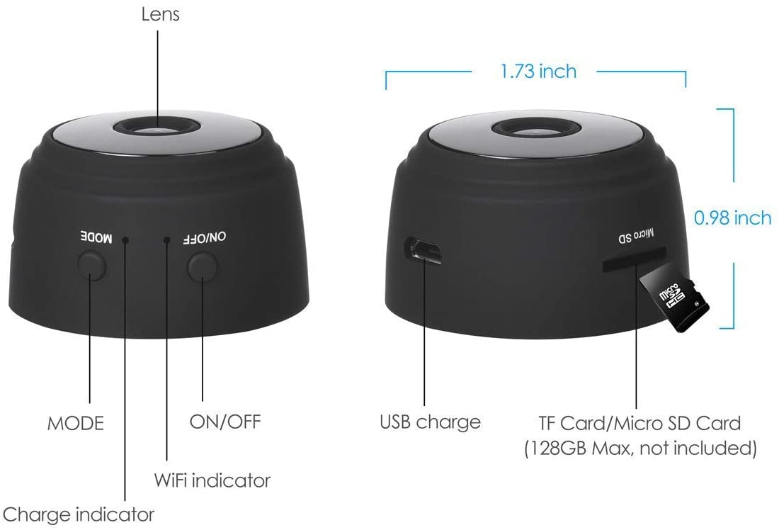 Micro Camara Espia Inalambrica Wifi Ful Hd 1080p Mini Oculta