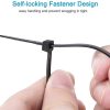 HMROPE 100 bridas para cables resistentes de 8 pulgadas, bridas de plástico premium con 50 libras de resistencia a la tracción, envolturas de nailon negro autoblocantes para interiores y exteriores - Imagen 5