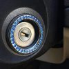 Bling Car Decor - Pegatina con emblema de anillo brillante de cristal azul para coche, accesorios de coche brillantes para mujer, botón de arranque, llave de encendido y anillo de perilla, accesorio de decoración de coche interior Glam (azul) - Imagen 2