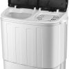 SUPER OFERTA Lavadora compacta mini de dos tinas, lavadora portátil con combinación de ciclo de lavado y centrifugado, drenaje de gravedad incorporado, capacidad de 13 lb para acampar, apartamentos, dormitorios, salas universitarias, vehículos recreativos y más - Imagen 7