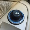 Bling Car Decor - Pegatina con emblema de anillo brillante de cristal azul para coche, accesorios de coche brillantes para mujer, botón de arranque, llave de encendido y anillo de perilla, accesorio de decoración de coche interior Glam (azul) - Imagen 3