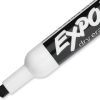 Expo 80001 Marcadores de borrado en seco con punta de cincel de bajo olor, tinta a base de alcohol de bajo olor, diseñados para pizarras blancas, vidrio y la mayoría de las superficies no porosas, negro, 12 unidades por caja, paquete de 1 caja - Imagen 3