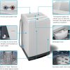 COMFEE' Lavadora portátil de 1.6 pies cúbicos, capacidad de 11 libras, lavadora compacta totalmente automática con ruedas, 6 programas de lavado, lavadora con bomba de drenaje, ideal para apartamentos, caravanas, camping, color blanco marfil - Imagen 3
