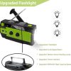 【2022 más reciente】 Radio meteorológica portátil con manivela solar de emergencia, con AM FM NOAA, 3 linternas LED, sensor de movimiento, lámpara de lectura, alarma SOS, cargador USB de batería recargable de 4000 mAh (verde) - Imagen 4