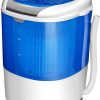 Mini lavadora portátil COSTWAY con secadora giratoria, capacidad de lavado de 5.5 lbs, lavadoras eléctricas compactas, lavadora de diseño duradero, ahorro de energía, controlador giratorio
