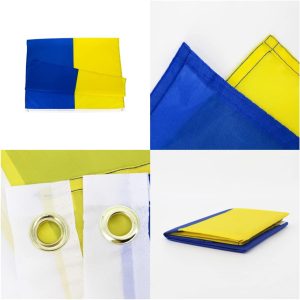 Bandera de Ucrania - (3x5 Ft / 90x150 cm) Banderas nacionales de poliéster Bandera de decoración interior exterior Poliéster de doble costura con ojales de latón - Imagen 6