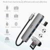 uni USB C a USB Hub 4 puertos, adaptador de aluminio USB tipo C a USB con 4 puertos USB 3.0, Thunderbolt 3 a multipuerto USB 3.0 Hub adaptador para MacBook Pro/Air 2020/2019, iPad Pro, Dell, Chromebook y más - Imagen 6