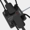 Tira de alimentación, cable de extensión AHRISE con 6 salidas de CA y 4 puertos de carga USB (5 V/3,4 A, 17 W) para smartphones, tabletas, Home & Kitchen, oficina, hotel, crucero, cable de 5 pies de largo, lista ETL, color negro - Imagen 4