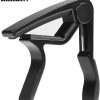 Cejilla de cambio rápido WINGO para guitarras acústicas y eléctricas con 5 púas gratis, negro. - Imagen 4