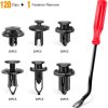GOOACC GRC-30 120PCS Car Retainer 6.3mm 8mm 9mm 10mm Tornillos de expansión Kit de reemplazo Parachoques Push Rivet Clips, 1PC Removedor de sujetador