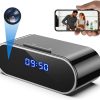 Reloj despertador con cámara oculta Swayfer Tech - Cámara de seguridad inalámbrica para interiores - Cámara de visión nocturna 1080P con detección de movimiento y grabación en bucle - Cámara oculta Nanny Cam para el Home & Kitchen, la oficina