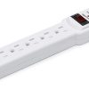 Amazon Basics - Regleta de protección contra sobretensiones de 200 julios, 6 salidas, 2 pies, color blanco, paquete de 2 - Imagen 2