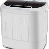 SUPER OFERTA Lavadora compacta mini de dos tinas, lavadora portátil con combinación de ciclo de lavado y centrifugado, drenaje de gravedad incorporado, capacidad de 13 lb para acampar, apartamentos, dormitorios, salas universitarias, vehículos recreativos y más