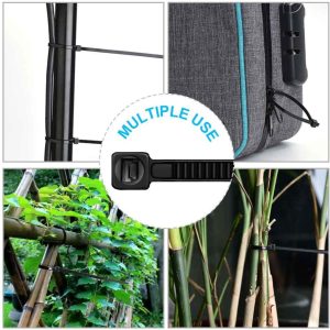 HMROPE 100 bridas para cables resistentes de 8 pulgadas, bridas de plástico premium con 50 libras de resistencia a la tracción, envolturas de nailon negro autoblocantes para interiores y exteriores - Imagen 7