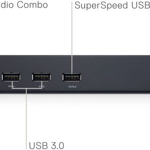 Estación de acoplamiento de tres pantallas Dell USB 3.0 Ultra HD/4K (D3100), negra - Imagen 4