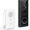 eufy Security, kit inalámbrico de timbre con video a batería, timbre con cámara, timbre inalámbrico gratuito, blanco, conectividad Wi-Fi, resolución de grado 1080p, sin cargos mensuales, batería de 120 días, detección de IA, audio bidireccional