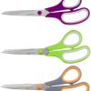 Amazon Basics - Tijeras de oficina multiusos, agarre cómodo, titanio fundido, acero inoxidable, paquete de 3