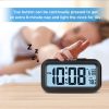 PEAKEEP Reloj despertador digital con luz nocturna inteligente con temperatura interior, reloj pequeño de escritorio con pilas (negro) - Imagen 3