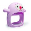 Smily Mia Penguin Buddy Never Drop Juguete de silicona para la dentición del bebé para bebés de 0 a 6 meses, juguetes para masticar bebés para las necesidades de succión, chupete de mano para bebés que amamantan, juguete para el asiento del automóvil para recién nacidos, púrpura claro - Imagen 3
