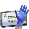 [Paquete de 100] Guantes desechables de nitrilo - Sin polvo ni látex - Grandes
