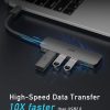 uni USB C a USB Hub 4 puertos, adaptador de aluminio USB tipo C a USB con 4 puertos USB 3.0, Thunderbolt 3 a multipuerto USB 3.0 Hub adaptador para MacBook Pro/Air 2020/2019, iPad Pro, Dell, Chromebook y más - Imagen 9