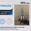 Philips Automotive Lighting H11 CrystalVision Platinum Upgrade Bombilla para faros delanteros, paquete de 2