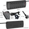 Regleta de alimentación, protector contra sobretensiones Tcstei con 12 salidas y 4 puertos USB, cable de extensión de 6 pies (1875 W/15 A) para el Home & Kitchen, oficina, dormitorio Essentials, 2700 julios, lista ETL, (negro) - Imagen 7