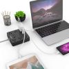 Tira de alimentación, cable de extensión AHRISE con 6 salidas de CA y 4 puertos de carga USB (5 V/3,4 A, 17 W) para smartphones, tabletas, Home & Kitchen, oficina, hotel, crucero, cable de 5 pies de largo, lista ETL, color negro - Imagen 3