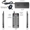 Tira de alimentación con 8 pies, protector contra sobretensiones POWSAV con 18 salidas y 4 puertos USB (1 salida USB C), cable de extensión de 8 pies (1875 W/15 A), 2100 julios, lista ETL, negro - Imagen 7
