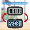 PEAKEEP Reloj despertador digital con luz nocturna inteligente con temperatura interior, reloj pequeño de escritorio con pilas (negro) - Imagen 5