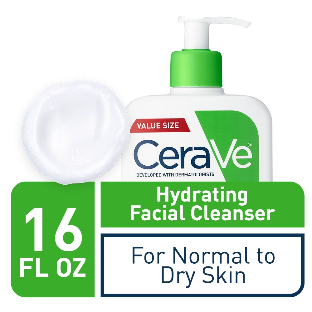  CeraVe Limpiador facial espumoso para pieles normales a grasas  (juego de 3 onzas y 16 onzas) : Belleza y Cuidado Personal