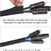Alex Tech - Protector de cable de 10 pies - 1/2 pulgada, funda de cable de tubo de telar de alambre, manga dividida para cable USB, cable de alimentación, cable de audio y video, protege al gato de los cables de masticación, color negro - Imagen 2
