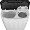 SUPER OFERTA Lavadora compacta mini de dos tinas, lavadora portátil con combinación de ciclo de lavado y centrifugado, drenaje de gravedad incorporado, capacidad de 13 lb para acampar, apartamentos, dormitorios, salas universitarias, vehículos recreativos y más - Imagen 2