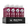 Hielo espumoso, agua espumosa de cereza negra, agua con sabor a cero azúcar, con vitaminas y antioxidantes, bebida baja en calorías, botellas de 17 fl oz (paquete de 12)