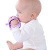 Smily Mia Penguin Buddy Never Drop Juguete de silicona para la dentición del bebé para bebés de 0 a 6 meses, juguetes para masticar bebés para las necesidades de succión, chupete de mano para bebés que amamantan, juguete para el asiento del automóvil para recién nacidos, púrpura claro - Imagen 5