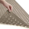 Gorilla Grip Alfombrilla de baño y ducha patentada, 35 x 16, lavable a máquina, alfombrillas de baño extragrandes con orificios de drenaje y ventosas para mantener el suelo limpio, suave para los pies, accesorios de baño, beige opaco