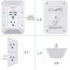 Cargador de pared USB, protector contra sobretensiones, QINLIANF Extensor de 5 salidas con 4 puertos de carga USB (4,8 A en total) Tira de alimentación de 3 lados 1680J Adaptador de pared de enchufes múltiples espaciados para el Home & Kitchen Viajes Oficina (3U1C) - Imagen 7