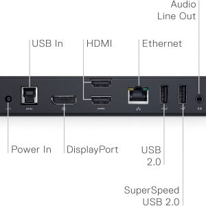Estación de acoplamiento de tres pantallas Dell USB 3.0 Ultra HD/4K (D3100), negra - Imagen 5