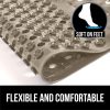 Gorilla Grip Alfombrilla de baño y ducha patentada, 35 x 16, lavable a máquina, alfombrillas de baño extragrandes con orificios de drenaje y ventosas para mantener el suelo limpio, suave para los pies, accesorios de baño, beige opaco - Imagen 6