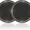 JUSTTOP Posavasos para portavasos de automóvil, paquete de 2 posavasos universales antideslizantes para portavasos, accesorios para el interior del automóvil con diamantes de imitación de cristal brillante, negro - color AB